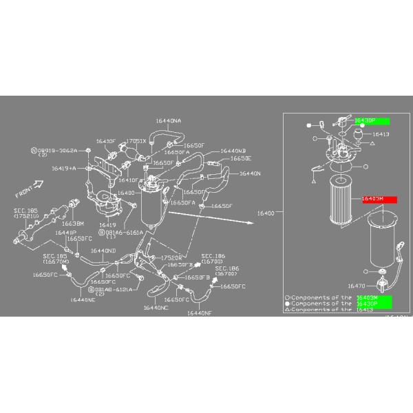 16403-4KV0A Auto Cartridge Assembly Diesel Fuel Filter for NAVARA D23 YD25 by Nissan