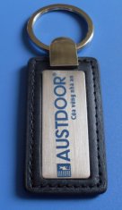 Quality PU High fashion plastic advertising Personalized Leather Keychains for sale