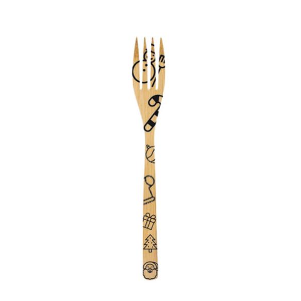 200mm Laser engraving technology Wooden Cutlery Set Cartoon Character Biodegradable birthday parties