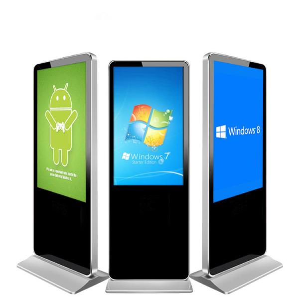 Buy Professional Mobile Digital Signage Kiosk 43'' White Black Aluminum Edge at wholesale prices