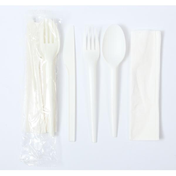 Buy Safety Disposable Cutlery Kits Shape Customized / CPLA Cutlery Kit-04 at wholesale prices