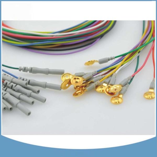 2018 New Trend Medical EEG Cup Cable EEEG Gold Electrodes For Brain Wave