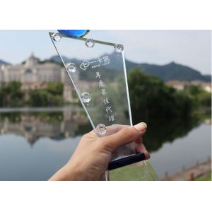 Sand Blasting Crystal Trophy Cup With Globe Custom Design Accepted