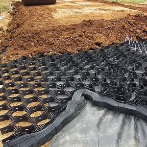 Textured High Cellular Confinement System Honeycomb HDPE Geocell For Road
