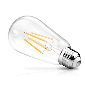 Amber Glass LED Filament Bulb ST64 4W 8W Dimmable 220 Volt 2200k