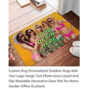 Custom Rug Personalized Add Your Own Logo Image Text Photo Area Carpet Anti Slip