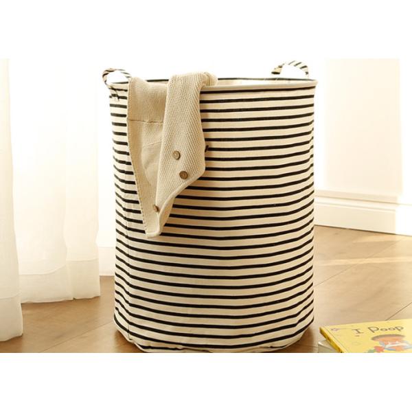 Laundry basket storage bag large box customizable colors stripe Green blue Cotton Linen