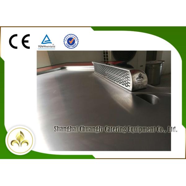 Bridge Shape Upper or Down Fume Exhaustion Teppanyaki Grill Table With 11 Seats