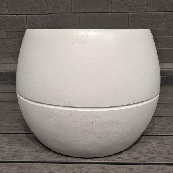 White Ball Design Sporty Fun - Themed Appearance Tapered Spherical Fiber Clay Flower Pot