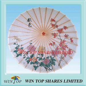 Quality Chinese Autumn flowers design handicraft umbrella for sale