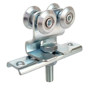 1.5" Hanging Sliding Door Fittings Roller Rail System With Bend Plate Galvanized