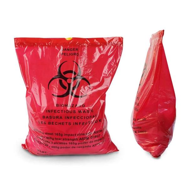 12-16 Gallon Specimen Transport Biomedical Waste Disposal Bags With Drawstring