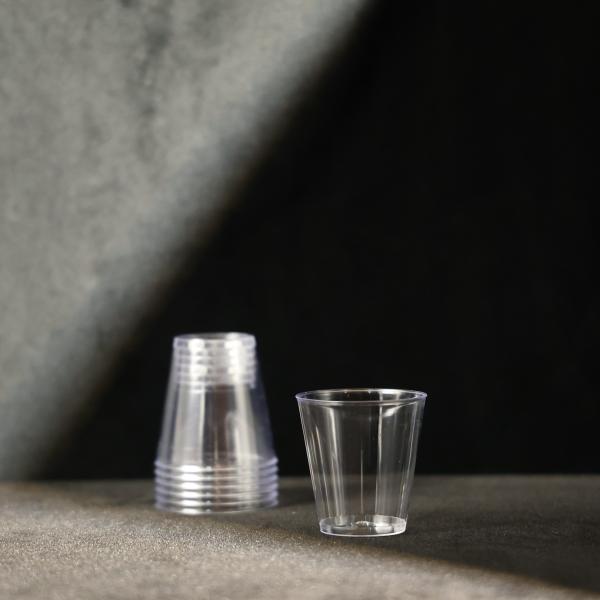 Customized 2OZ PS Plastic Cups for Hot Cold Beverages Water Juice Wine with FDA