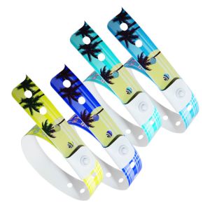 full logo custom waterproof disposable Plastic wristbands For Events