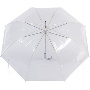 Manual Open Stripe Transparent POE Umbrella , Clear Dome Umbrella