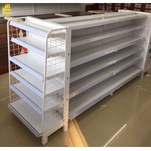 Center Side Pharmacy Display Racks White 1.4M High 0.32M Depth 30KG/Layer