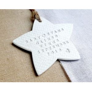 White Air Dry Clay Sympathy Pet Memorial Ornament Zoopollo