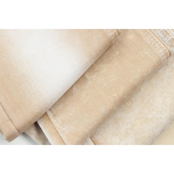 Khaki Color High Stretch Slub Denim Fabric For Lady Jeans