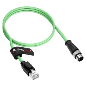 Alvin's M12 D-Code 4-Pin to RJ45 Cable - 2m High-Flex Green