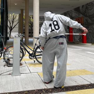 New Design Cropped Hoodie Custom Logo Double Zipper Hoodies Set Screen Print