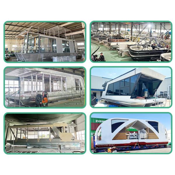 Aluminum Floating Boat Hotel Luxury And Comfort Water Double Deck Houseboat