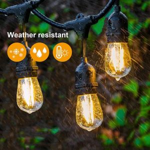 8.5M 15 LED Solar Edison Bulb String Lights