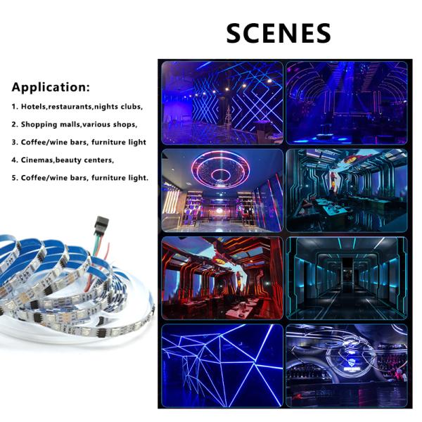 8mm Narrow LED Pixel Strip Light , RGB 5050 3535 Magic Dream Color LED Strip