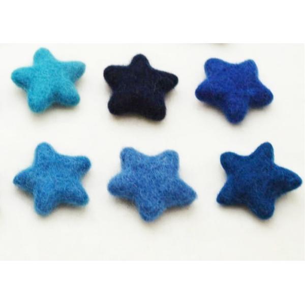 81 Color Soft Wool Felt Balls Cute Star Pattern With Needling / Screen Printing