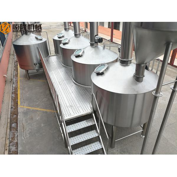 PLC Control Stainless Steel Beer Brewing System , Beer Making Equipment Steam Heating
