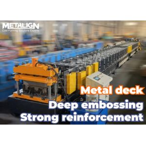 Adjustable Metal Floor Deck Roll Forming Machine With Embossing And Waste Edge