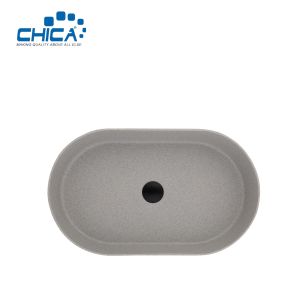 Oval Single Bowl Undermount Granite Kitchen Sink For Farmhouse Granite Composite
