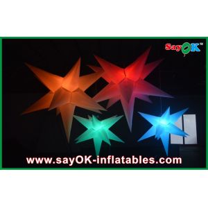 OEM Holiday Hanging Decorative Led Inflatable Star Blue Red Orange