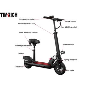 10'' Rechargeable Electric Scooter TM-TM-H06B Brushless Rear Hub Motor 36V 400W