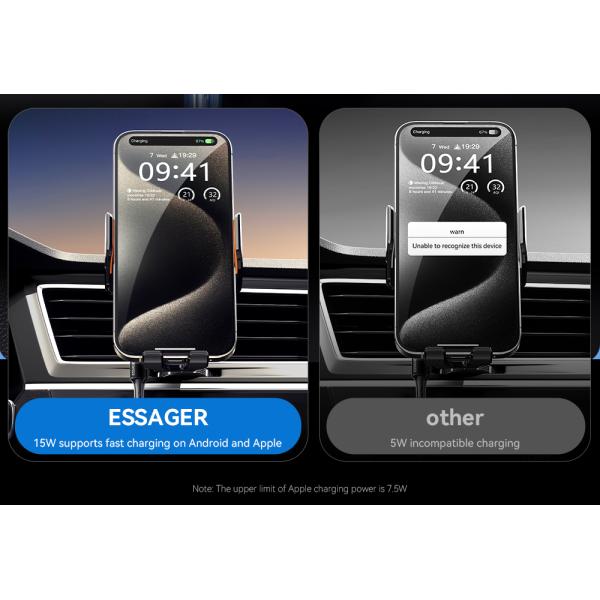 ESSAGER T11 Series Wireless Car Charger Holder Wireless Charging Phone Stand 5V/2A