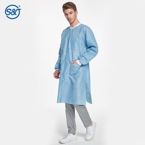 Unisex Adult Non-woven Disposable Lab Coat Isolation Gowns Smocks