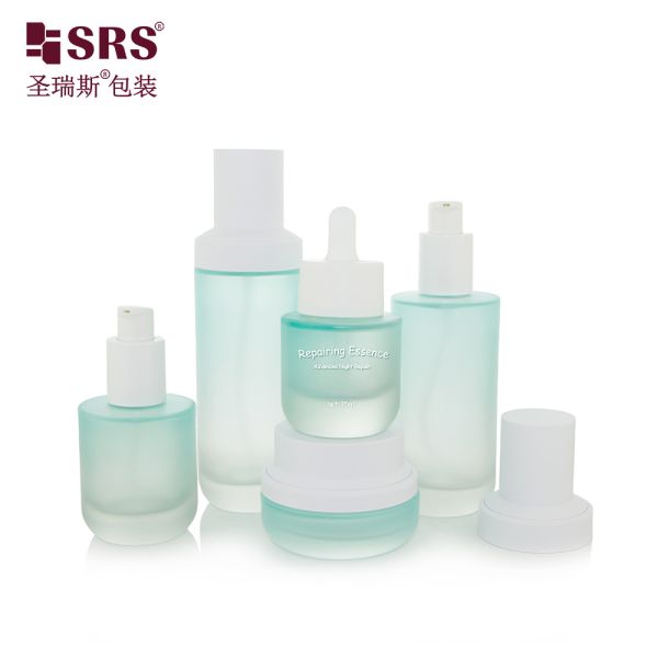 GL025 35ml 50ml 100ml 120ml Paint Custom Color Frosted Glass Bottle With Dropper Lotion Pump For Cosmetic