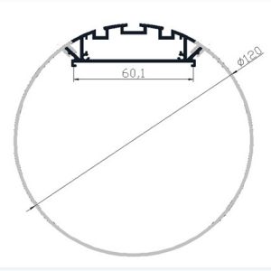 Diameter 120mm Round LED Extrusion Light Aluminium Housing Suspended