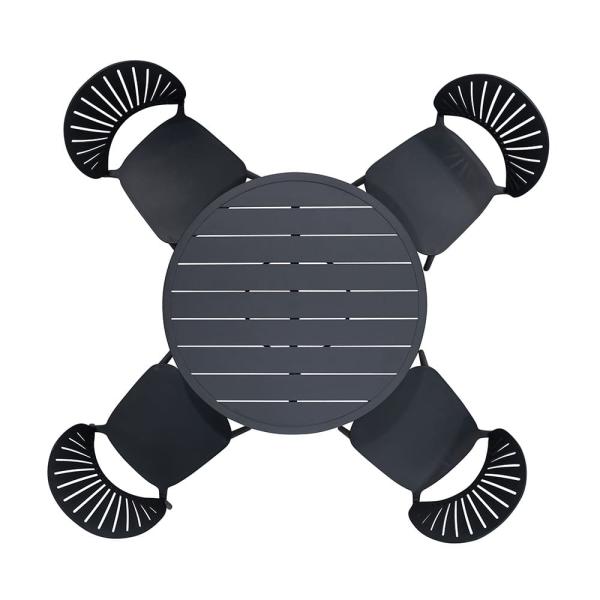 Round Dining Table and L 52 x W45 x H83cm Chair Size Set for Outdoor Living by AJUNION