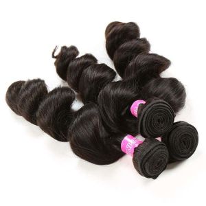 Unprocessed Virgin Peruvian Human Hair Weave Virgin Loose Wave Hair