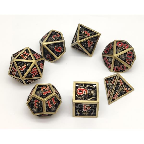 Buy Hand Pouring Metal Polyhedral Dice Odorless Antiwear 7 Piece Set at wholesale prices
