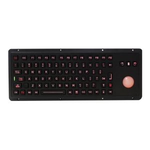 China IP65 85 keys explosion proof black industrial keyboard with backlit trackball on sale