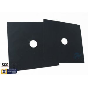 Fiberglass Fabric Stovetop Burner Protector Black PTFE 260℃ 27X27CM
