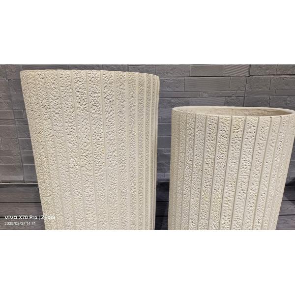 Fiber Clay Round Planter in Modern Fiber Cement Pot for Any Spac