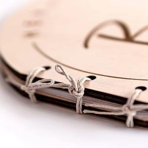 Handcrafted Plywood Baby Shower Souvenir Guestbook Milestone Wooden Circles