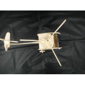 Durable Solar Powered DIY Educational Wood Helicopter Toy Eco Friendly