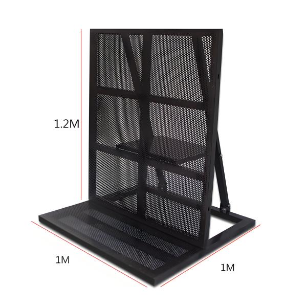 1.2M Aluminum Crowd Control Barricades Black Silvery Mojo Crowd Control Fence