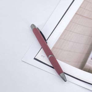 School Stationery Triangle Plastic Ball Pen Soft Coating Matt Ballpoint Pen With