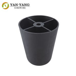 Black Sofa Rounded column Plastic Leg for Furniture hardware