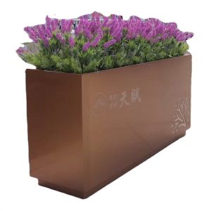 Handmade metal crafts longwy style flower pot planter box