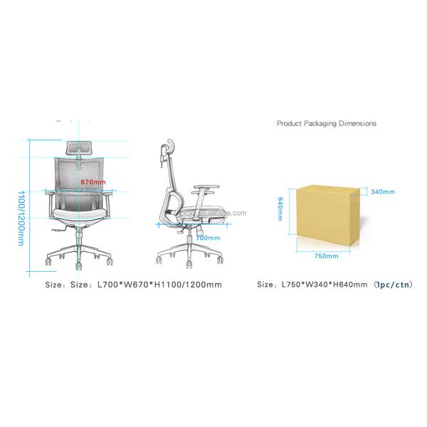 Office Boss Lift Chair Height Adjustable Mesh Office Executive Chair with 3D Armrest